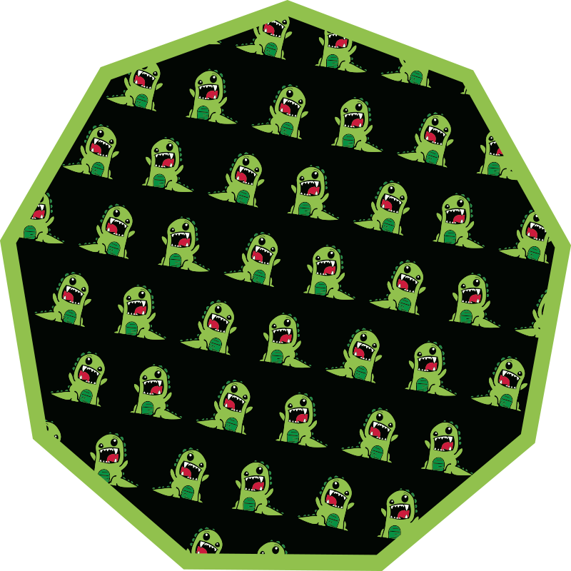 Cartoon Creature Pattern kids carpet - TenStickers