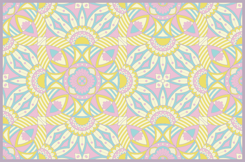 Complex Geometric Arrangements mandala rug - TenStickers