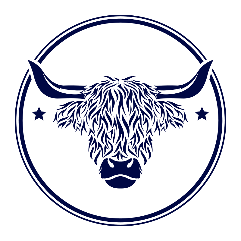 Highland Cow Emblem animal mat - TenStickers