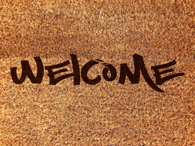 Welcome coir young style quote rug - TenStickers