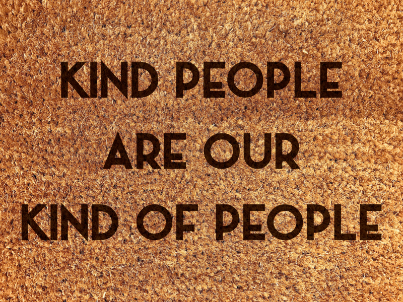 Welcome mat kind people are our people - TenStickers