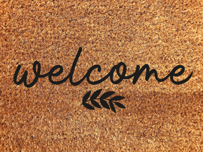 Welcome coconut fiber entrance hall rug - TenStickers