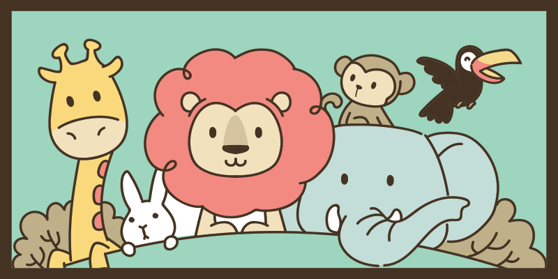 Jungle friends animals kids rug - TenStickers