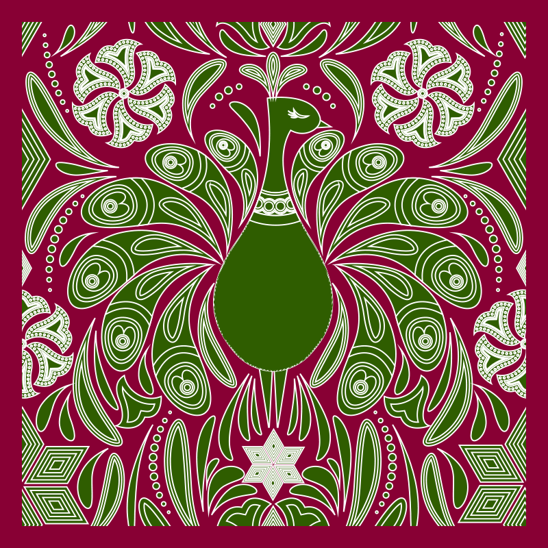 Elegant peacock pattern animal mat - TenStickers