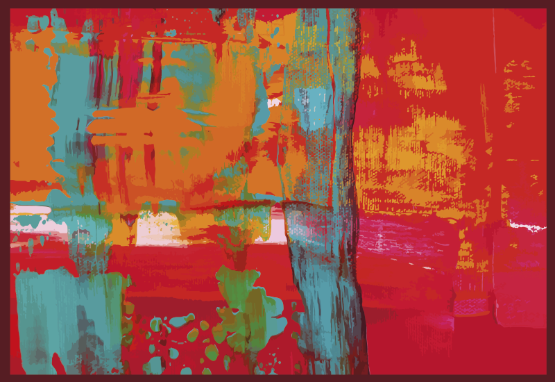 Abstract painting strokes geometric rug - TenStickers