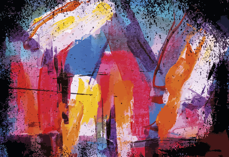 Vibrant Abstract Splash modern rug - TenStickers