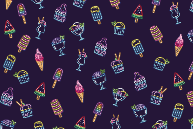 Neon Sweet Treats kids rug - TenStickers