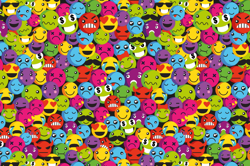 Colorful emoji expressions teenage bedroom rug - TenStickers