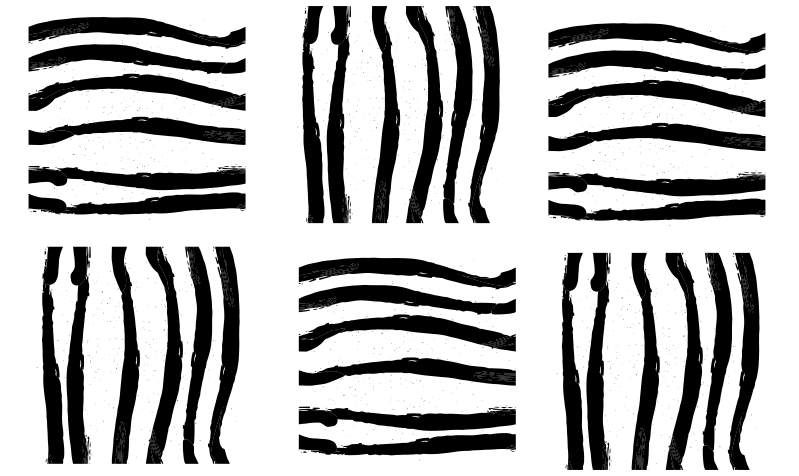 Organic black lines stripes rug - TenStickers