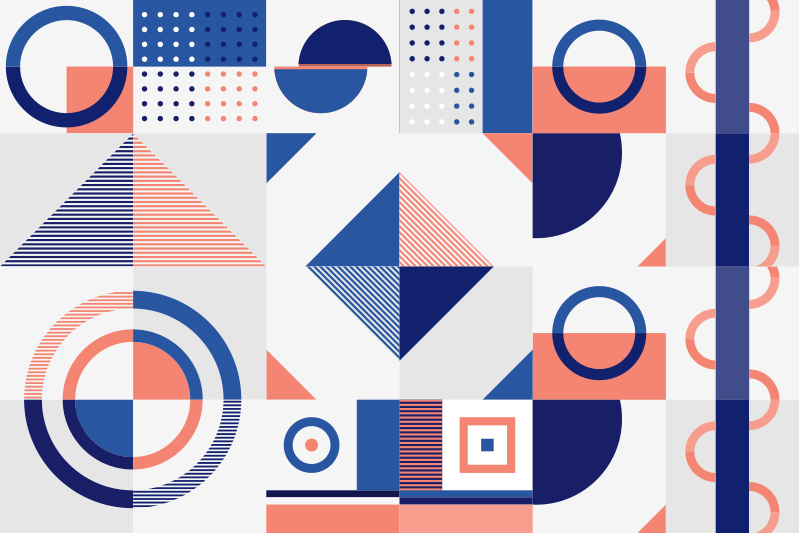 Modern forms geometric rug - TenStickers