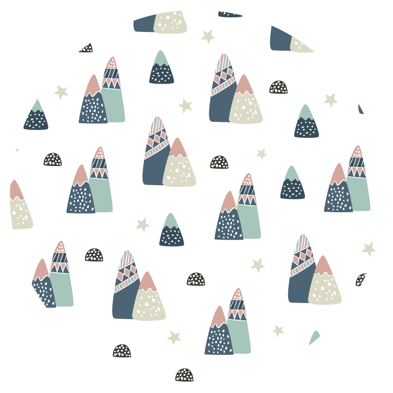 Mountainous Playful Pattern nursery rug - TenStickers