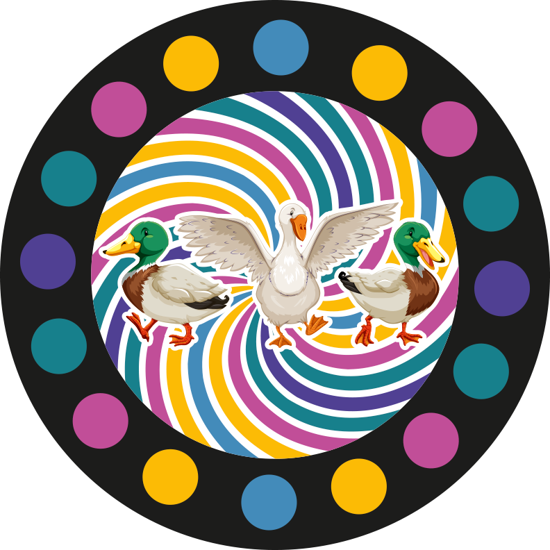 Duck duck goose circle game mat - TenStickers
