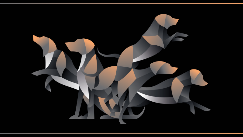 Stylised dog figures animal mat - TenStickers