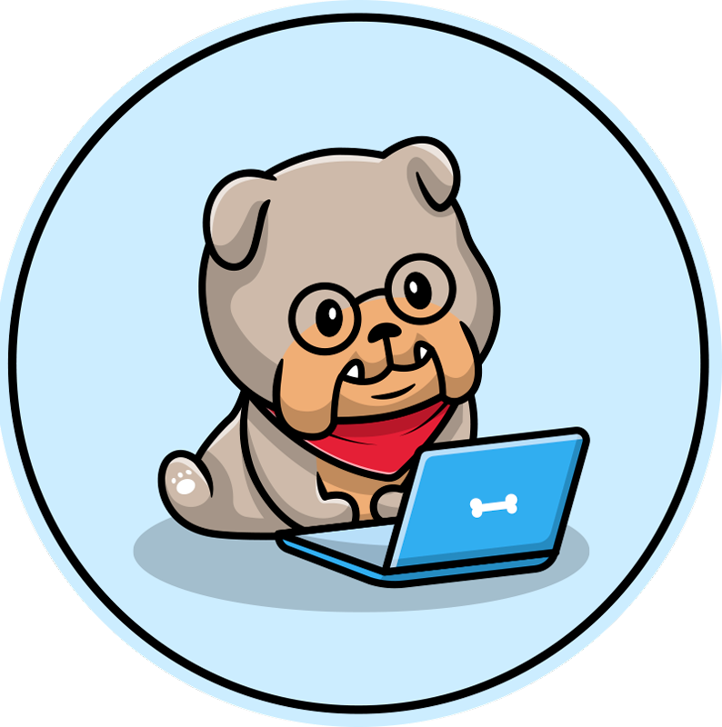 Puppy with computer animal mat - TenStickers