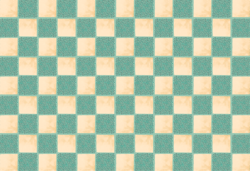 CHECKERED PAST AREA RUG mosaic floor tiles - TenStickers