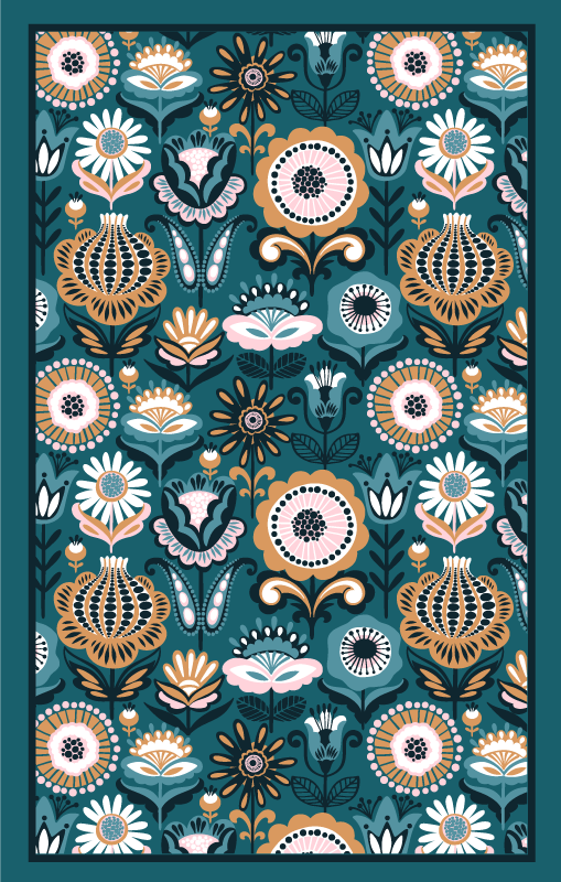 Floral Leaf Patterns bedroom carpet - TenStickers