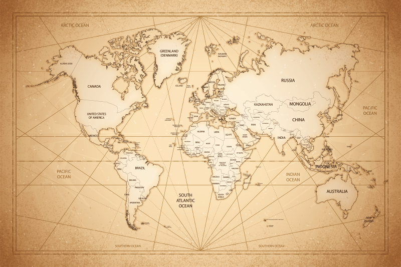 World Map Art bedroom carpet - TenStickers