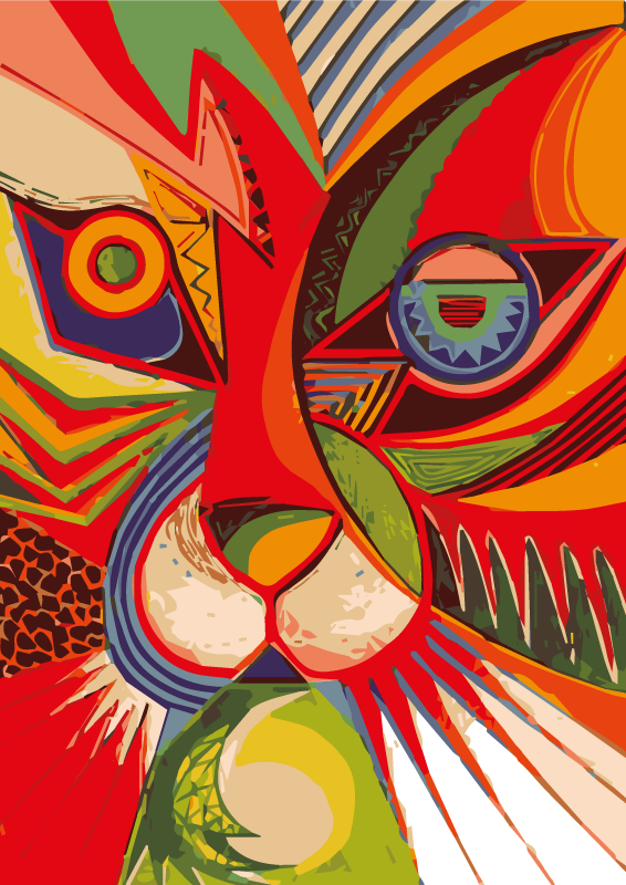 Colorful cat face animal mat - TenStickers