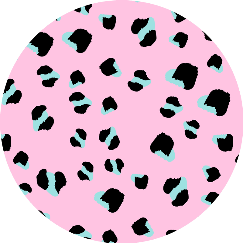 Pink Leopard Spots animal print rug - TenStickers