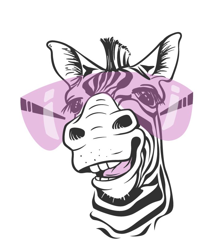 Smiling zebra face animal mat - TenStickers