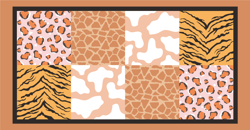 Animal print rug with wild animal patterns - TenStickers