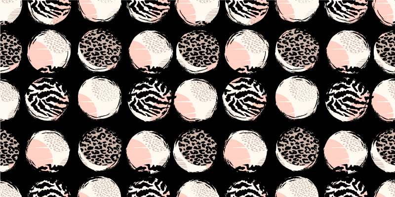 Bold Circle Patterns animal print rug - TenStickers