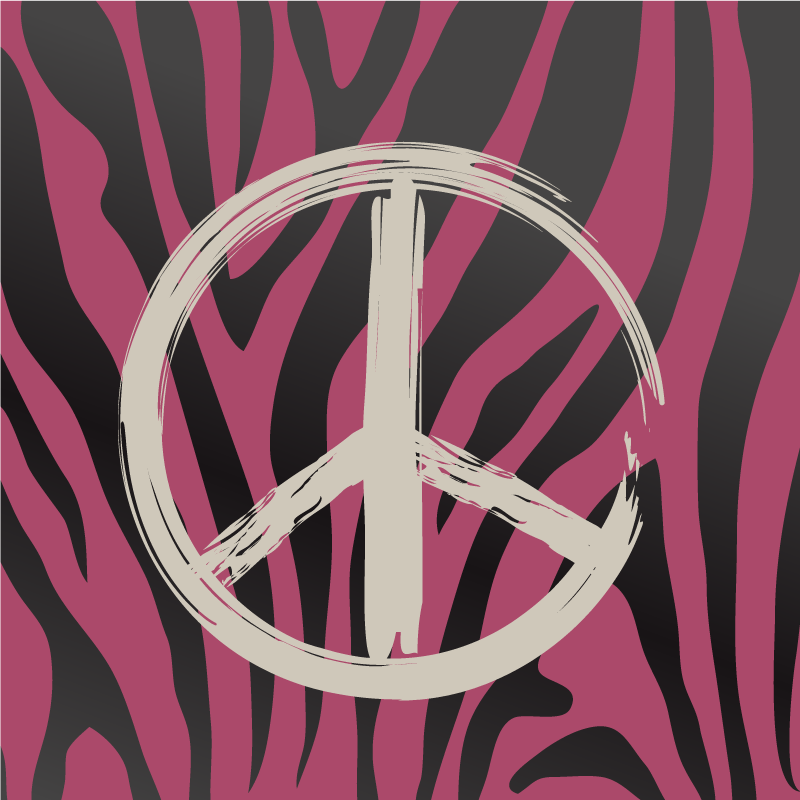Peace Sign Pattern animal print rug - TenStickers