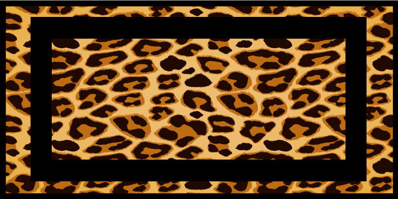 Rectangle leopard motif animal print rug - TenStickers