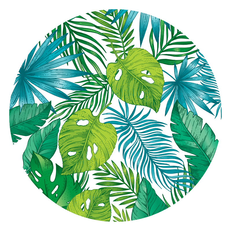 Tropical Leaf Designs nature rug - TenStickers