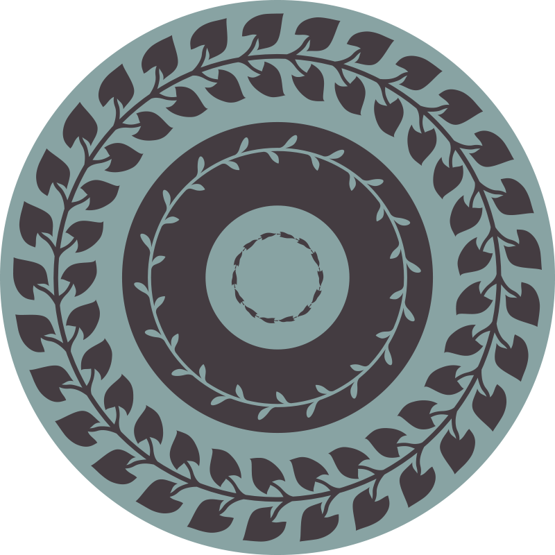 Leafy Circular Pattern nature rug - TenStickers