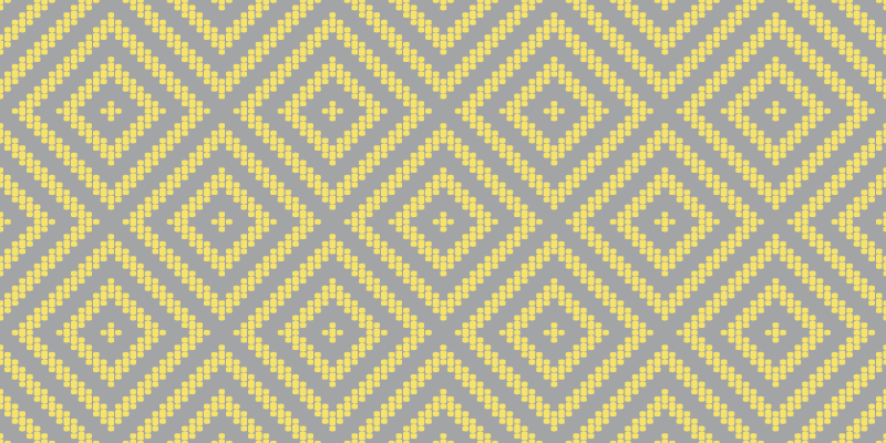 Yellow and gray square pattern geometric rug - TenStickers