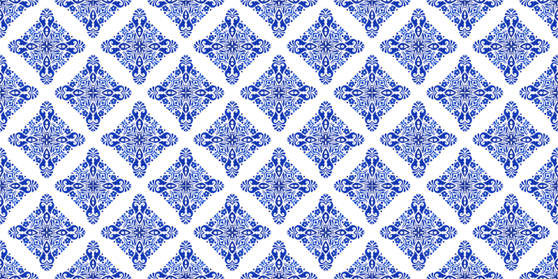 Patterned Blue tile carpet - TenStickers