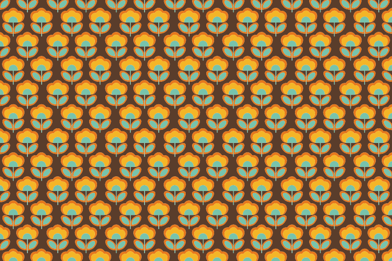 Vintage brown design floral rug - TenStickers