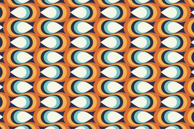 70s Pointed circles pattern vintage rug - TenStickers