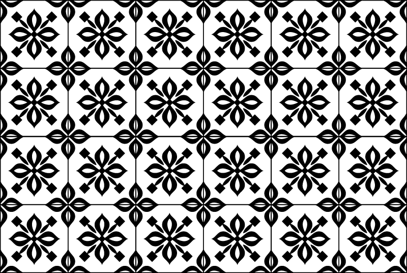 black and white mandala vinyl rug - TenStickers
