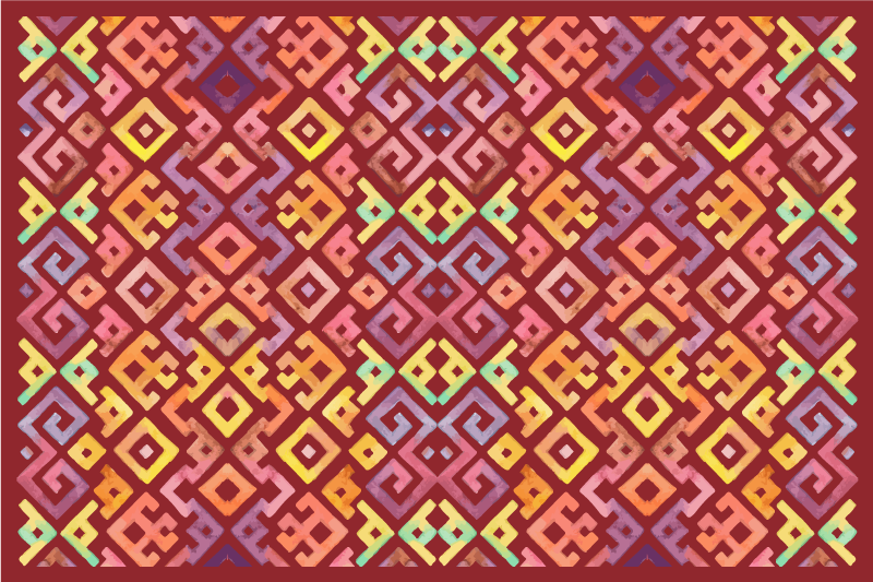 Red Mexican tiles vinyl carpet - TenStickers