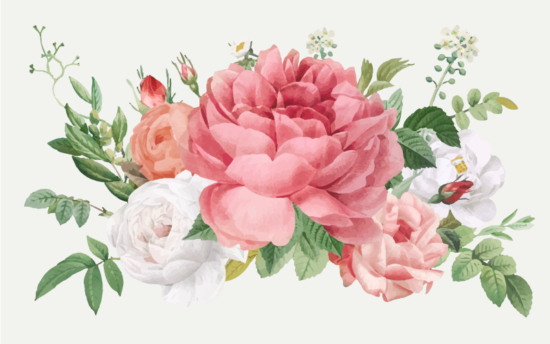Floral rug with lively floral design - TenStickers