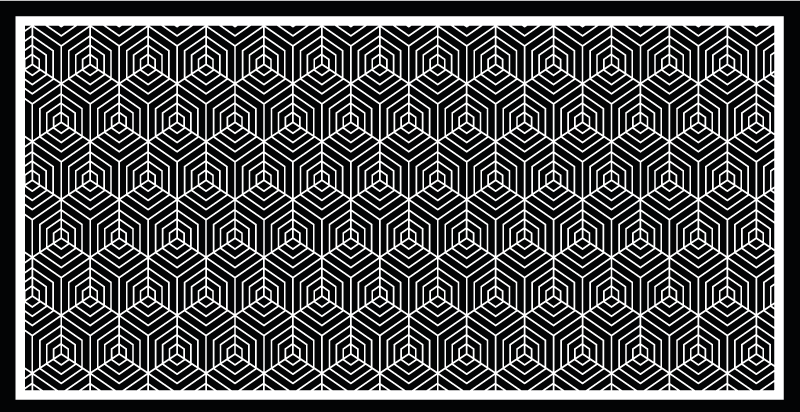 Hexagon Configuration geometric rug - TenStickers