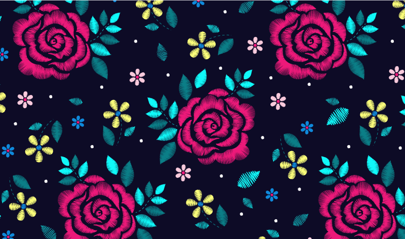 Floral rug with lively flower design - TenStickers
