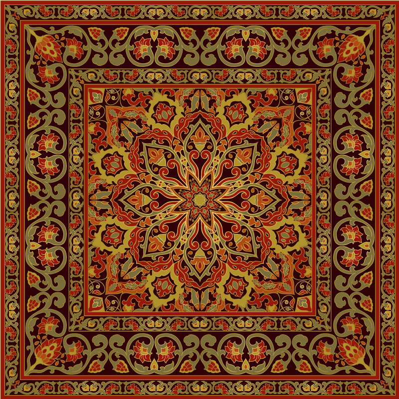 Intricate Pattern Art mosaic rug - TenStickers