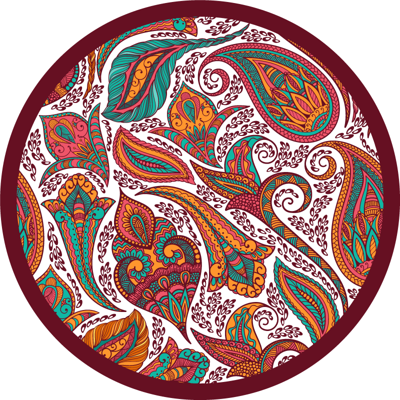 Colorful Swirling Patterns mandala rug - TenStickers