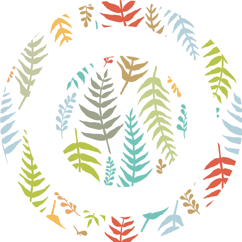 White foliage design nature rug - TenStickers