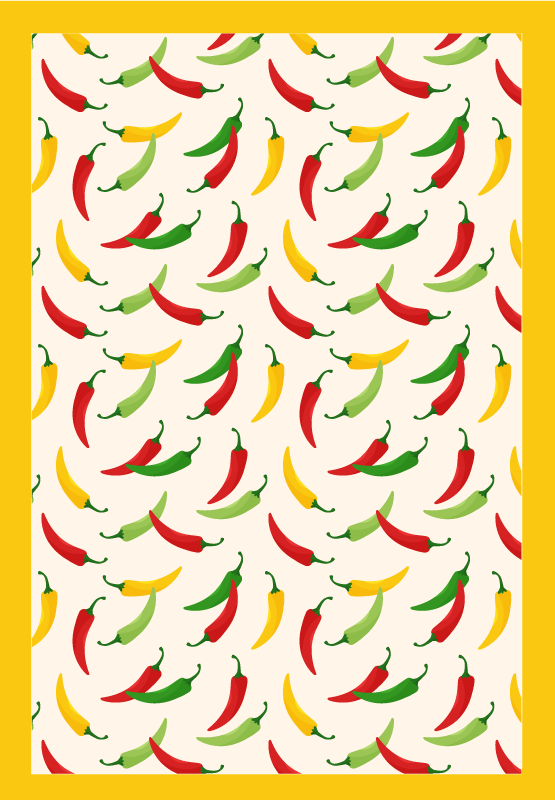 Chili pepper motif kitchen mat - TenStickers