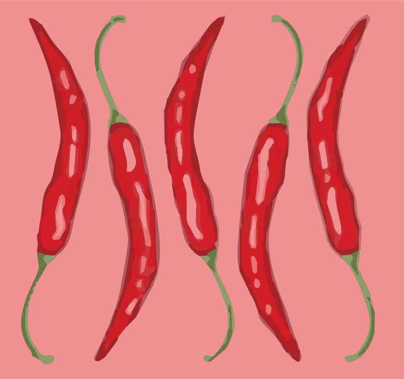 Red Chili Peppers kitchen vinyl mat - TenStickers
