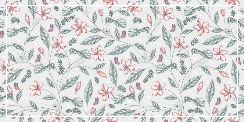 Floral vintage pattern vinyl rug - TenStickers