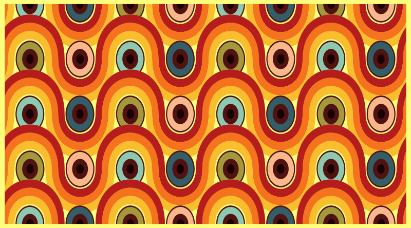 Colorful wavy motif vintage rug - TenStickers