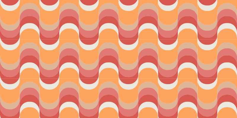 70's vintage waves geometric rugs - TenStickers