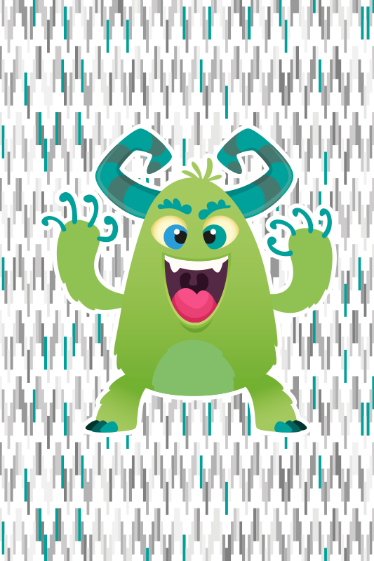 Green monster character kids carpet - TenStickers