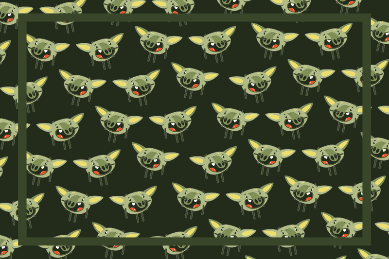 Green monster faces kids carpet - TenStickers