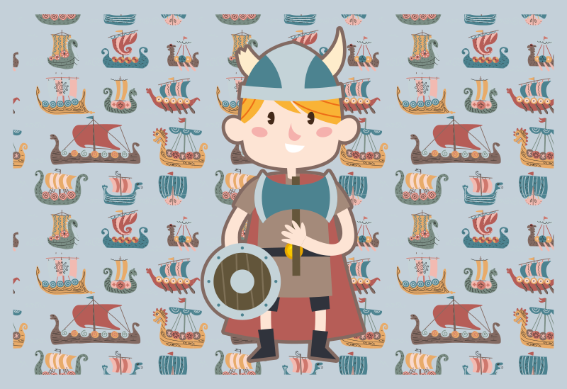 Viking adventures kids carpet - TenStickers